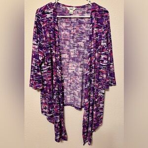 Women's Multicolor Open-Front Sweater